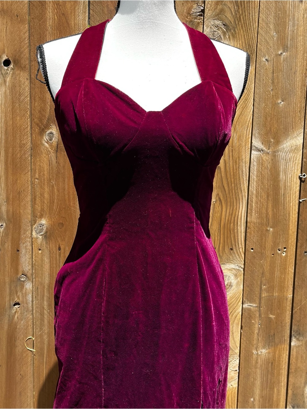 Vintage 90s Rampage Deep Wine Velvet Maxi Dress Accepting Offers! - Picture 2 of 9